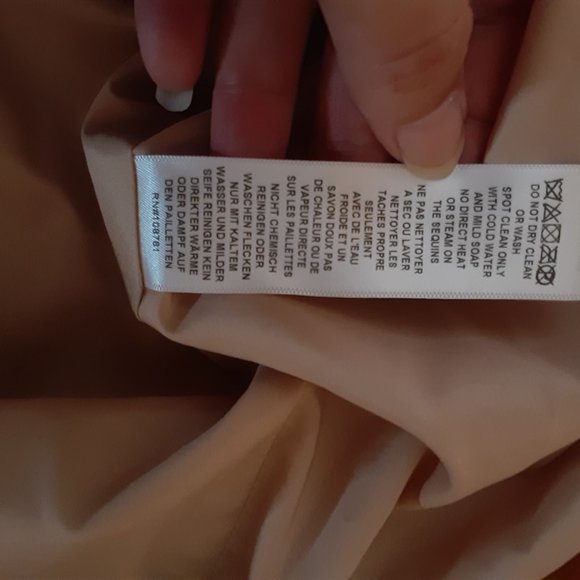 Aidan Mattox - Embroidered Chiffon Blouson Black/Nude Short Dress - Picture 12 of 14